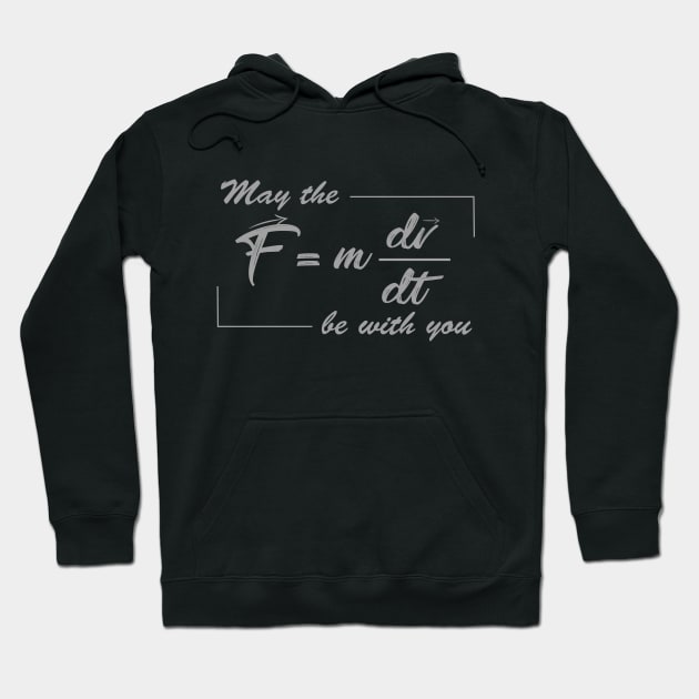 May the (F=mdv/dt) Be with You Hoodie by Mandra